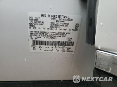 Zdjęcie 13 z 13 samochodu: 2014 FORD EXPLORER XLT VIN:1FM5K7D93EGA21369 - miniatura