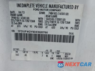 Zdjęcie 12 z 12 samochodu: 2013 FORD F450 SUPER DUTY VIN:1FDUF4GY9DEB20760 - miniatura