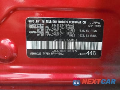 Zdjęcie 14 z 14 samochodu: 2020 MITSUBISHI RVR ES VIN:JA4AJ3AU0LU601274 - miniatura