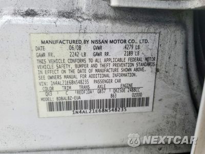 Zdjęcie 12 z 14 samochodu: 2008 NISSAN ALTIMA 2.5 VIN:1N4AL21E68N548235 - miniatura