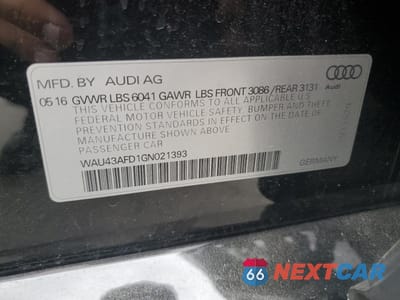 Zdjęcie 12 z 14 samochodu: 2016 AUDI A8 L QUATTRO VIN:WAU43AFD1GN021393 - miniatura