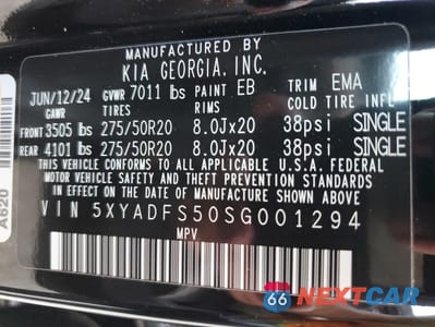 Zdjęcie 13 z 15 samochodu: 2025 KIA EV9 LAND VIN:5XYADFS50SG001294 - miniatura