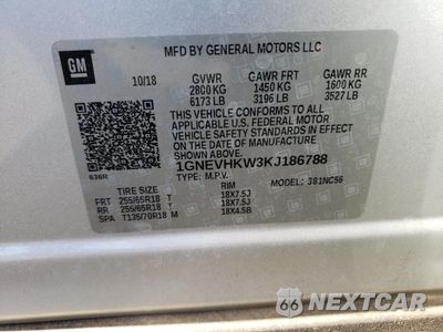 Zdjęcie 13 z 13 samochodu: 2019 CHEVROLET TRAVERSE LT VIN:1GNEVHKW3KJ186788 - miniatura