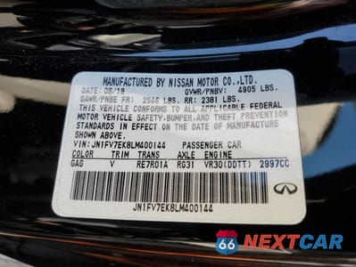 Zdjęcie 12 z 15 samochodu: 2020 INFINITI Q60 RED SPORT 400 VIN:JN1FV7EK8LM400144 - miniatura