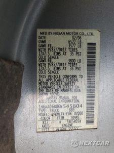 Zdjęcie 12 z 12 samochodu: 2006 NISSAN TITAN XE VIN:1N6AA06B86N545804 - miniatura