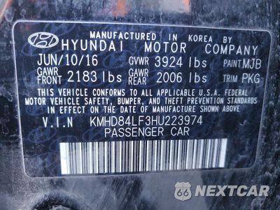 Zdjęcie 12 z 14 samochodu: 2017 HYUNDAI ELANTRA SE VIN:KMHD84LF3HU223974 - miniatura
