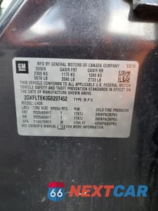 Zdjęcie 13 z 13 samochodu: 2016 GMC TERRAIN SLE VIN:2GKFLTEK0G6297452 - miniatura