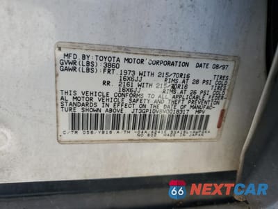 Zdjęcie 13 z 13 samochodu: 1997 TOYOTA RAV4 VIN:JT3GP10V8V0018317 - miniatura