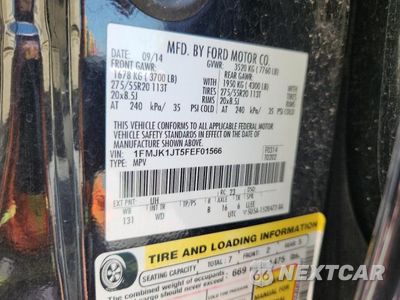 Zdjęcie 13 z 13 samochodu: 2015 FORD EXPED XLT VIN:1FMJK1JT5FEF01566 - miniatura
