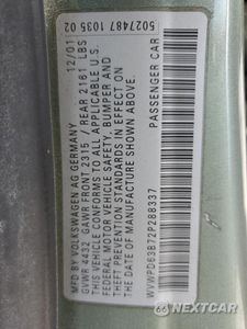 Zdjęcie 12 z 14 samochodu: 2002 VOLKSWAGEN PASSAT GLS VIN:WVWPD63B72P288337 - miniatura