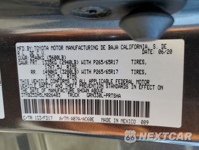 Zdjęcie 12 z 14 samochodu: 2020 TOYOTA TACOMA DOUBLE CAB VIN:3TMBZ5DN5LM026483 - miniatura
