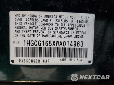 Zdjęcie 12 z 14 samochodu: 1998 HONDA ACCORD EX VIN:1HGCG165XWA014963 - miniatura