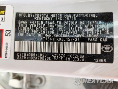 Zdjęcie 13 z 14 samochodu: 2018 TOYOTA CAMRY XSE VIN:4T1B61HK0JU152434 - miniatura