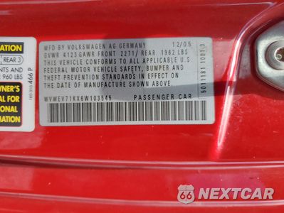 Zdjęcie 12 z 12 samochodu: 2006 VOLKSWAGEN NEW GTI VIN:WVWEV71KX6W103545 - miniatura