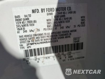 Zdjęcie 13 z 16 samochodu: 2022 FORD EDGE SEL VIN:2FMPK4J90NBA51223 - miniatura