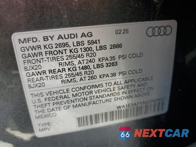 Zdjęcie 14 z 14 samochodu: 2025 AUDI Q5 E PREMIUM PLUS 55 VIN:WA1E2AFY5S2060800 - miniatura