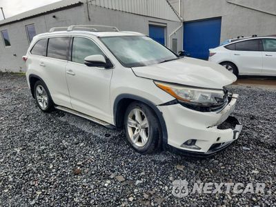 Czwarte zdjęcie samochodu z boku: 2015 TOYOTA HIGHLANDER LIMITED VIN:5TDDKRFH9FS193378 - miniatura