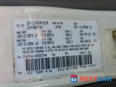 Zdjęcie 13 z 13 samochodu: 2004 DODGE GRAND CARAVAN SXT VIN:2D4GP44LX4R587344 - miniatura