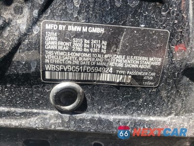 Zdjęcie 12 z 12 samochodu: 2015 BMW M5 VIN:WBSFV9C51FD594924 - miniatura
