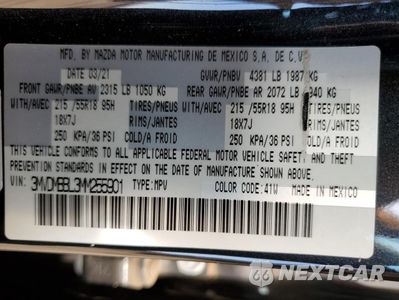 Zdjęcie 12 z 12 samochodu: 2021 MAZDA CX-30 SELECT VIN:3MVDMBBL3MM255901 - miniatura