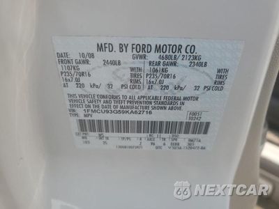 Zdjęcie 12 z 12 samochodu: 2009 FORD ESCAPE XLT VIN:1FMCU93G59KA62716 - miniatura
