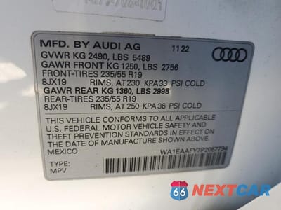 Zdjęcie 13 z 13 samochodu: 2023 AUDI Q5 PREMIUM PLUS 45 PREMIUM PLUS 45 VIN:WA1EAAFY7P2057794 - miniatura