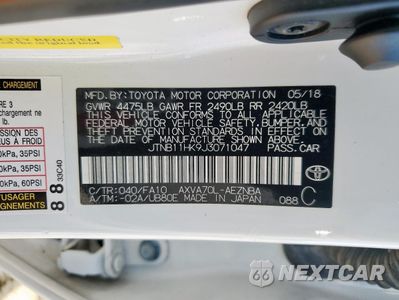 Zdjęcie 13 z 14 samochodu: 2018 TOYOTA CAMRY L VIN:JTNB11HK9J3071047 - miniatura