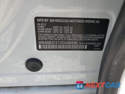 Zdjęcie 12 z 12 samochodu: 2013 BMW 650 I VIN:WBA6B2C51DDG66936 - miniatura