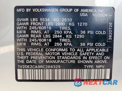 Zdjęcie 13 z 14 samochodu: 2024 VOLKSWAGEN ATLAS CROSS SPORT SE VIN:1V2DE2CA9RC264329 - miniatura