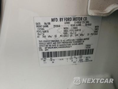 Zdjęcie 13 z 13 samochodu: 2008 FORD EDGE LIMITED VIN:2FMDK49C08BB26221 - miniatura