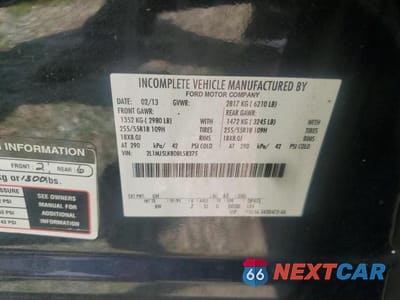 Zdjęcie 13 z 13 samochodu: 2013 LINCOLN MKT VIN:2L1MJ5LK8DBL58375 - miniatura