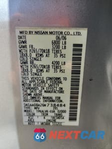 Zdjęcie 13 z 13 samochodu: 2006 NISSAN ARMADA SE VIN:5N1AA08A26N738484 - miniatura