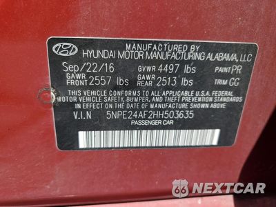 Zdjęcie 12 z 12 samochodu: 2017 HYUNDAI SONATA SE VIN:5NPE24AF2HH503635 - miniatura