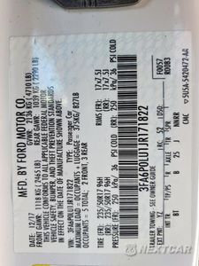 Zdjęcie 12 z 12 samochodu: 2018 FORD FUSION SE HYBRID VIN:3FA6P0LU1JR171822 - miniatura