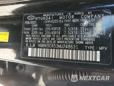 Zdjęcie 14 z 14 samochodu: 2021 HYUNDAI KONA ULTIMATE VIN:KM8K5CA53MU748631 - miniatura