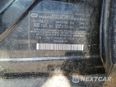Zdjęcie 12 z 12 samochodu: 2013 HYUNDAI SONATA SE VIN:5NPEC4AB8DH617854 - miniatura