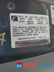 Zdjęcie 12 z 12 samochodu: 2000 SATURN SL1 VIN:1G8ZH5283YZ256537 - miniatura