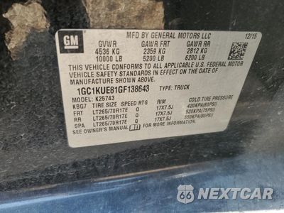 Zdjęcie 13 z 15 samochodu: 2016 CHEVROLET SILVERADO K2500 HEAVY DUTY VIN:1GC1KUE81GF138643 - miniatura