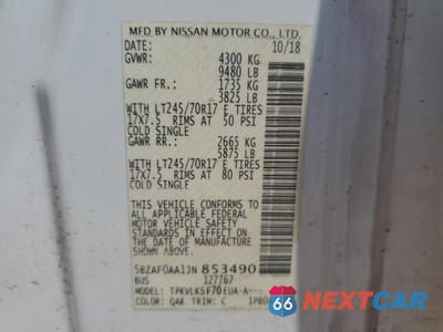 Zdjęcie 14 z 14 samochodu: 2018 NISSAN NV 3500 S VIN:5BZAF0AA1JN853490 - miniatura