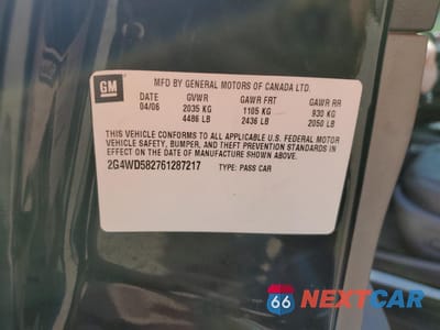 Zdjęcie 12 z 13 samochodu: 2006 BUICK LACROSSE CXL VIN:2G4WD582761287217 - miniatura