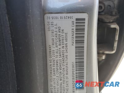 Zdjęcie 12 z 12 samochodu: 2005 VOLKSWAGEN PASSAT GLS VIN:WVWAD63B95P033831 - miniatura