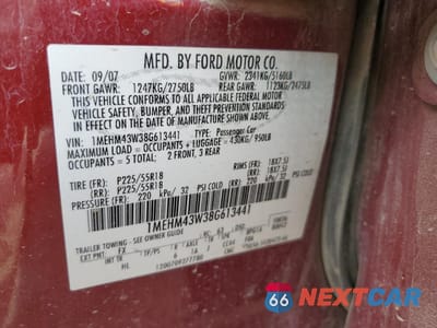 Zdjęcie 12 z 12 samochodu: 2008 MERCURY SABLE PREMIER VIN:1MEHM43W38G613441 - miniatura