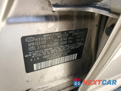 Zdjęcie 12 z 12 samochodu: 2007 HYUNDAI AZERA SE VIN:KMHFC46F07A232053 - miniatura