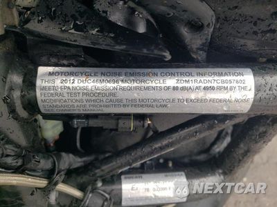 Zdjęcie 9 z 9 samochodu: 2012 DUCATI MONSTER 696 VIN:ZDM1RADN7CB057802 - miniatura