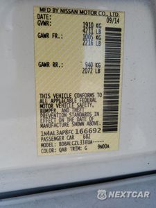 Zdjęcie 13 z 14 samochodu: 2015 NISSAN ALTIMA 2.5 VIN:1N4AL3AP8FC166692 - miniatura