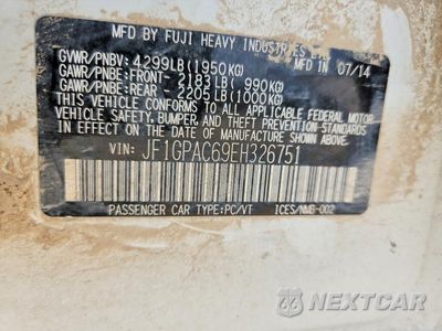 Zdjęcie 12 z 12 samochodu: 2014 SUBARU IMPREZA PREMIUM VIN:JF1GPAC69EH326751 - miniatura