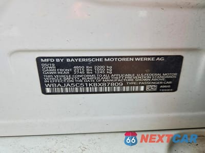 Zdjęcie 12 z 12 samochodu: 2019 BMW 530 I VIN:WBAJA5C51KBX87809 - miniatura