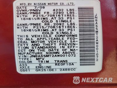 Zdjęcie 14 z 14 samochodu: 2010 NISSAN ROGUE SL VIN:JN8AS5MT2AW001072 - miniatura