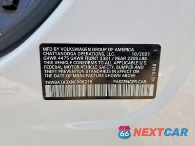 Zdjęcie 12 z 12 samochodu: 2022 VOLKSWAGEN PASSAT LIMITED EDITION VIN:1VWBA7A3XNC006219 - miniatura