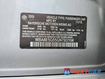 Zdjęcie 12 z 12 samochodu: 2016 BMW 320 XI VIN:WBA8E5G55GNT93104 - miniatura